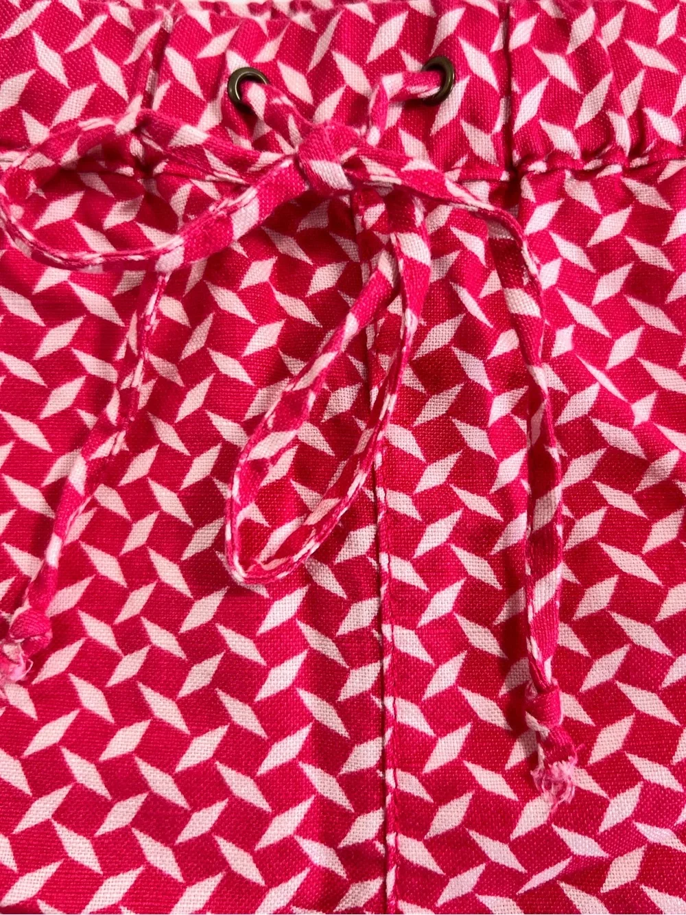J. Crew Pink Geometric Print Linen Shorts